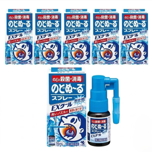 고바야시 노도누루 목 통증 스프레이 EX Cool 15ml, 6개 세트